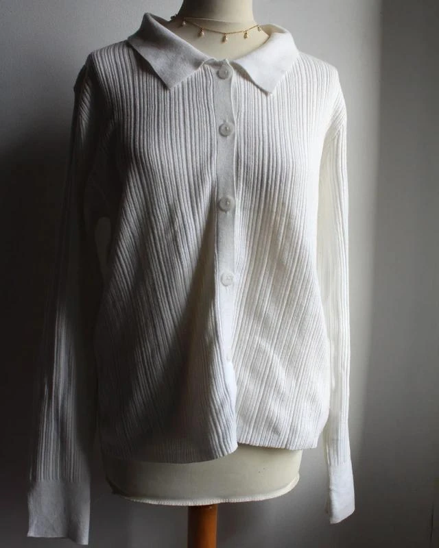 Fine white ribbed sweater Kiabi – photo 4